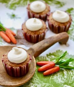 Frosted applesauce carrot cupcakes.