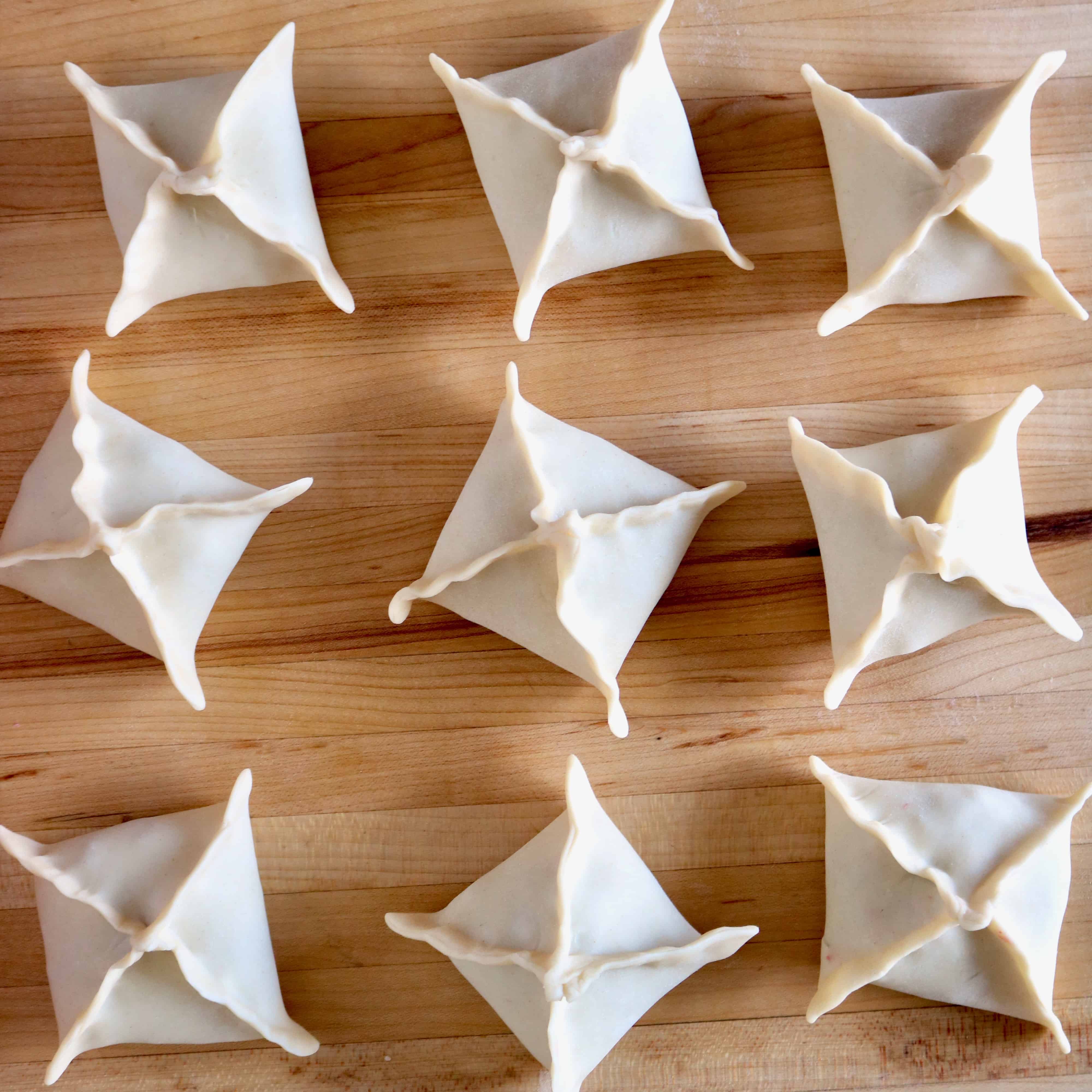 Pastry filled parcels.