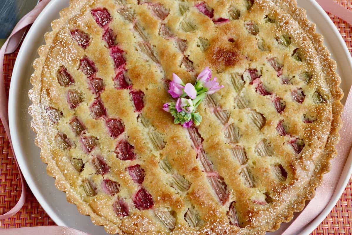 Rhubarb almond frangipane tart.