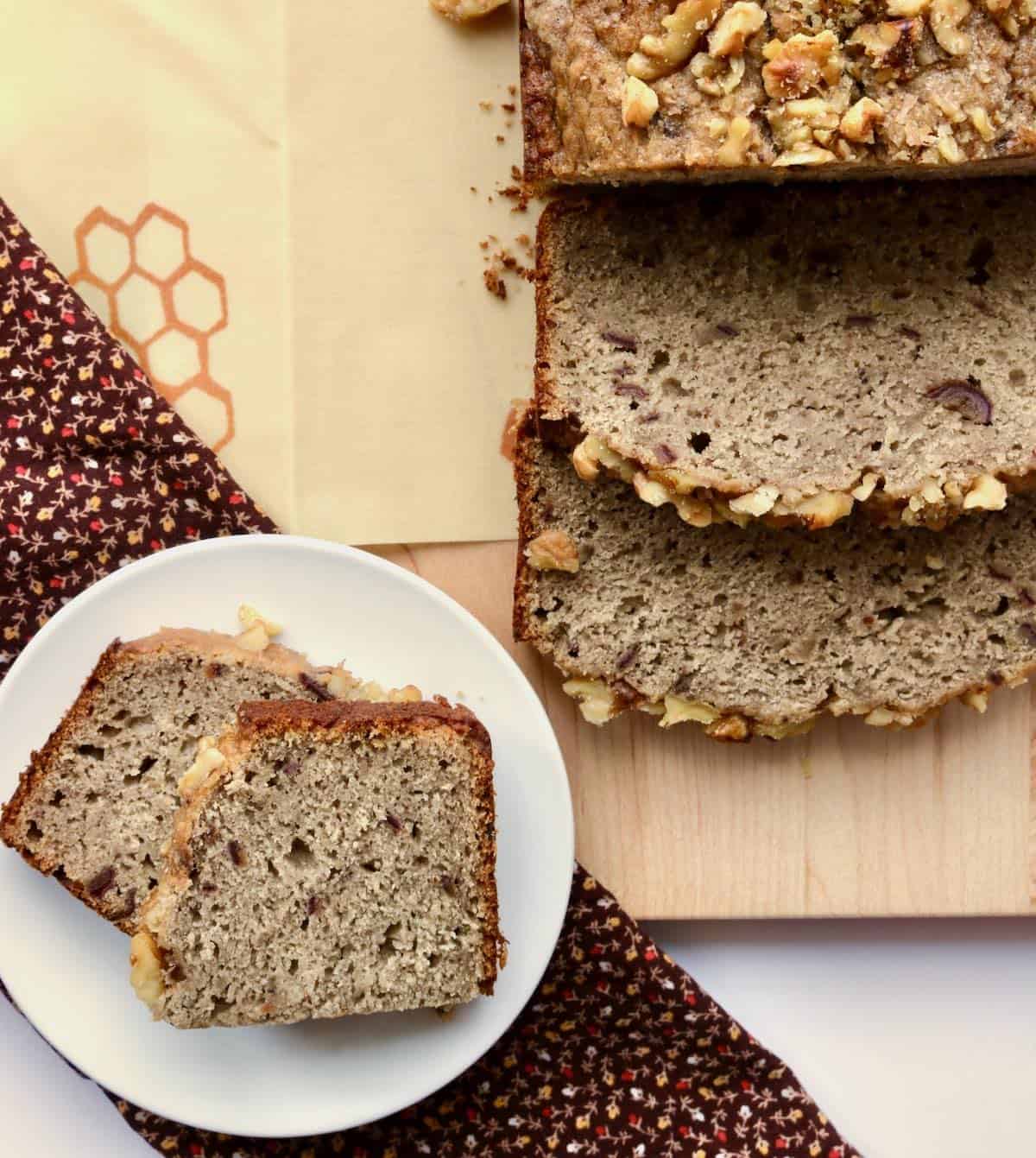 Slices of sourdough banana bread.