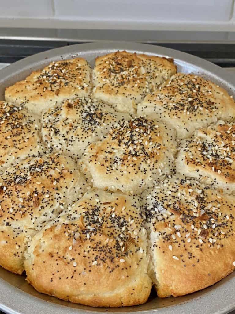 baked biscuits in a pan