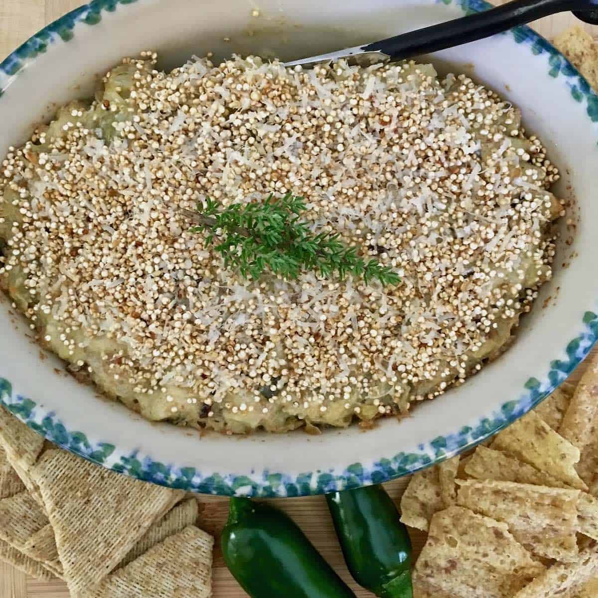 Artichoke quinoa dip.