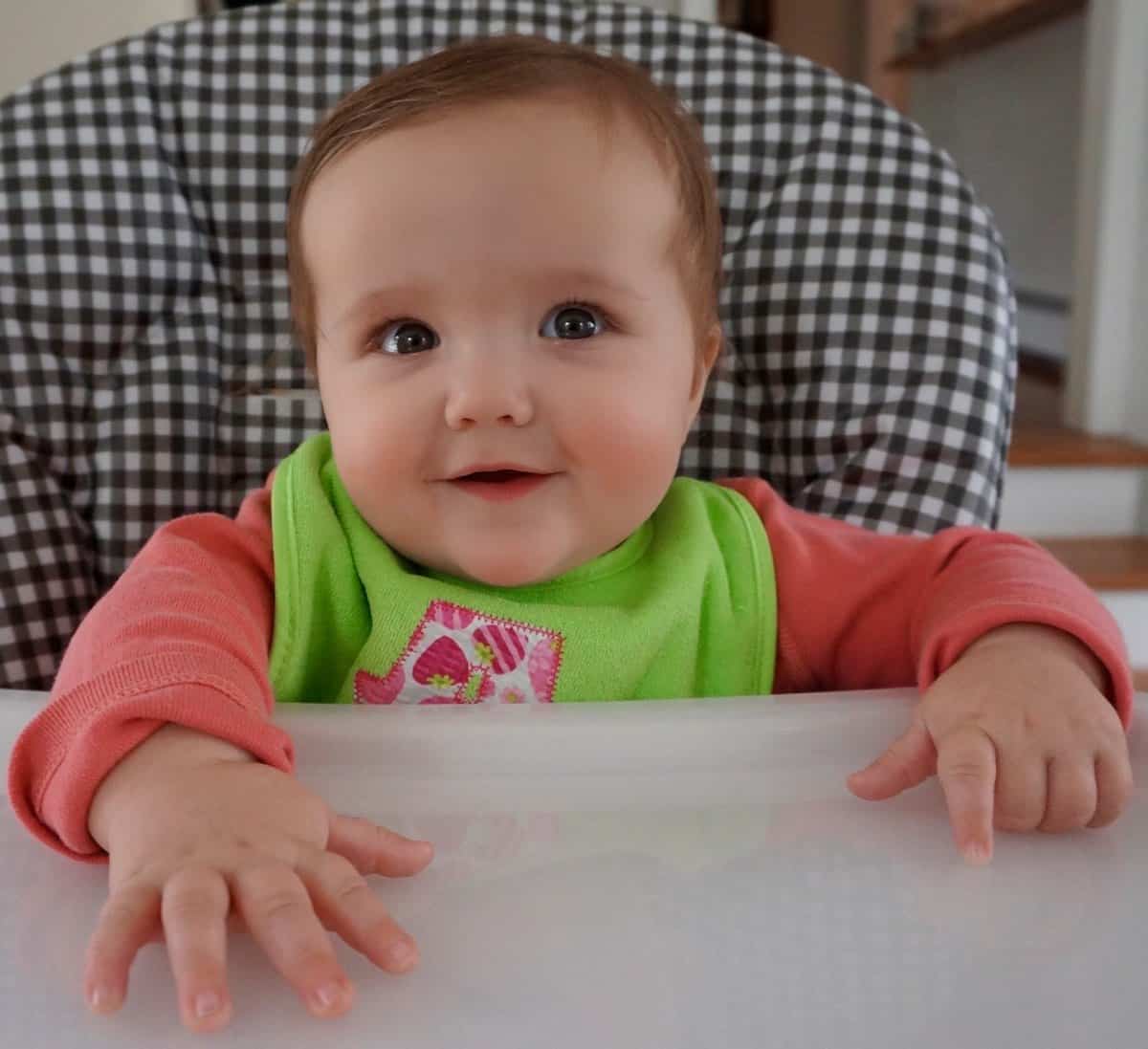 Annabelle in her high chair.