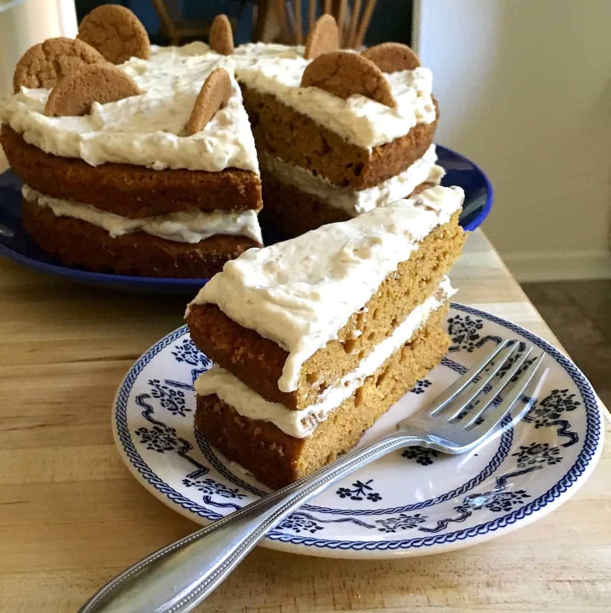 Slice of pumpkin cake.