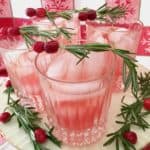 glasses of cranberry pear rosemary spritzer