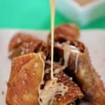sliced pretzel sticks with caramel drizzled on top