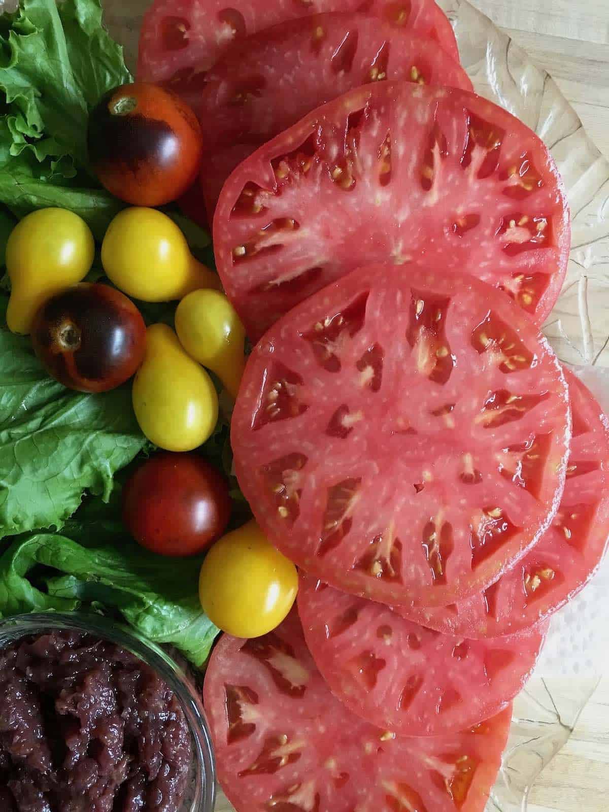 fresh sliced garden tomatoes