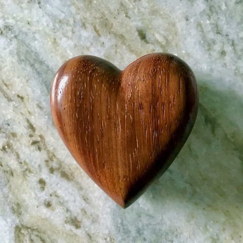 Wooden heart box.