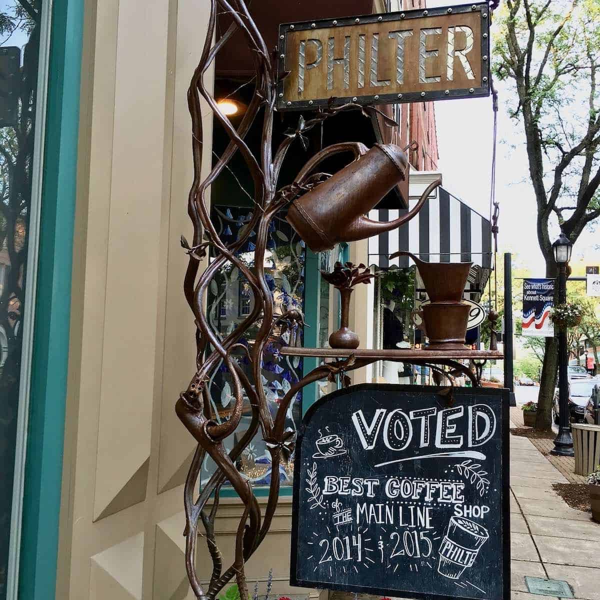Philter coffee shop sign.