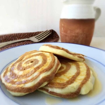 Cinnabon pancakes and syrup.
