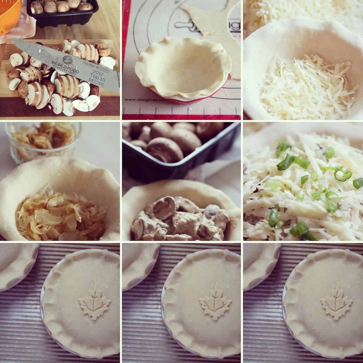 layering of the filling in the pie crust