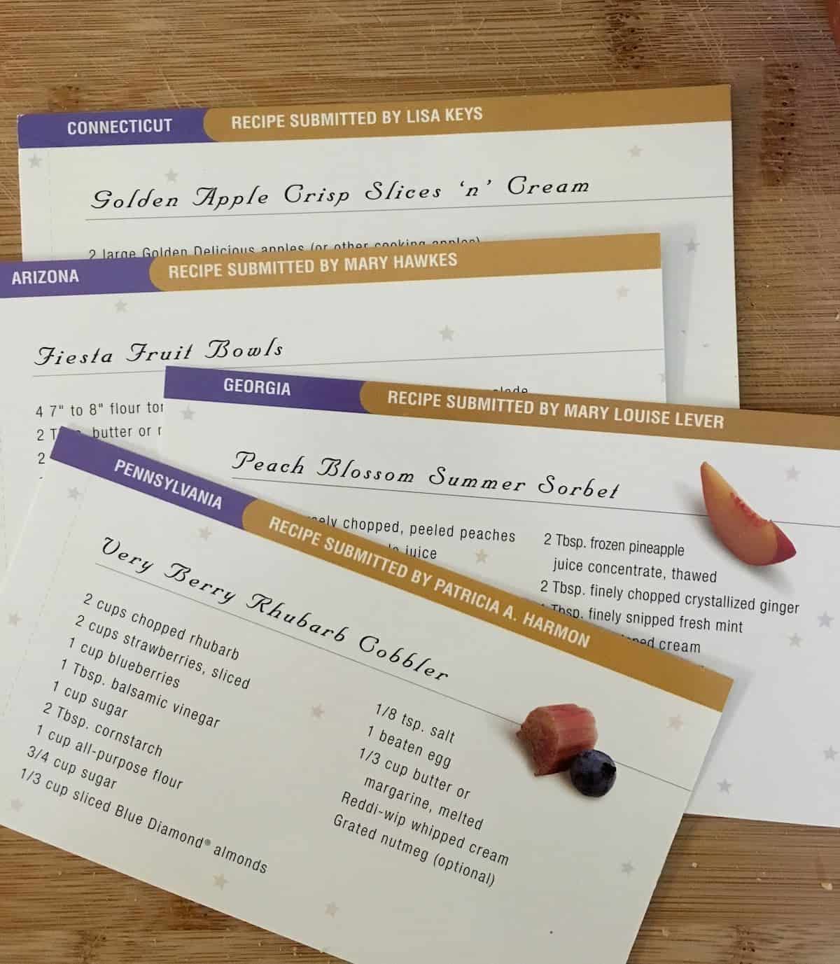 Recipe cards.