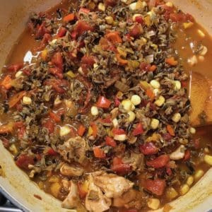 Wild rice chicken soup.