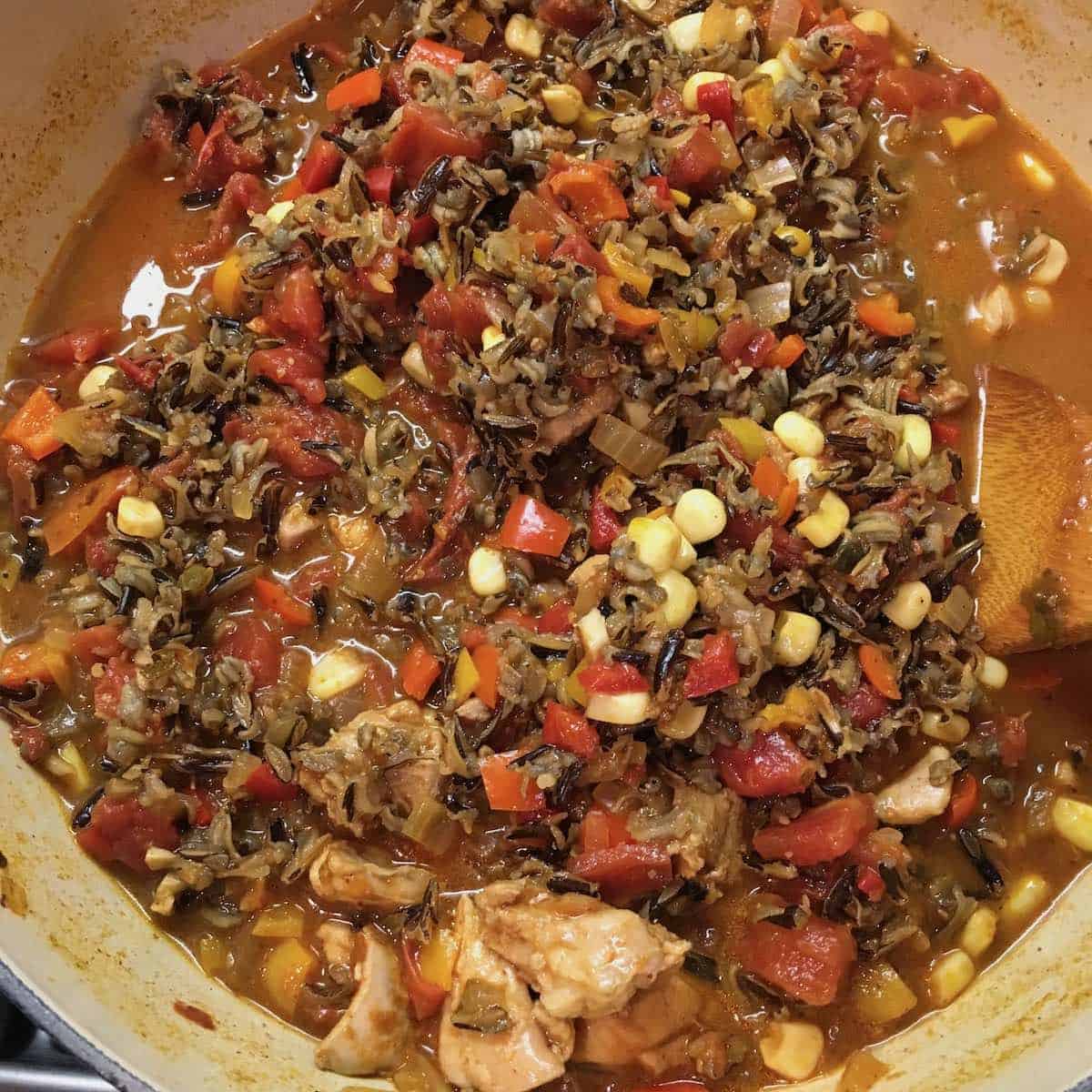 Wild rice chicken soup.