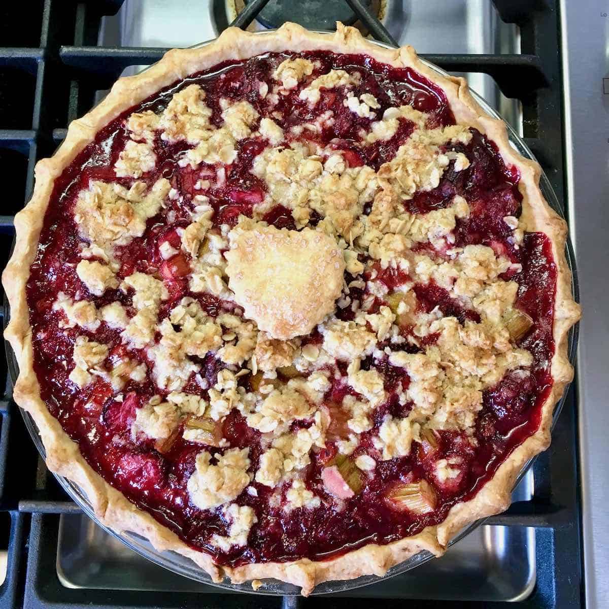 Strawberry rhubarb pie.