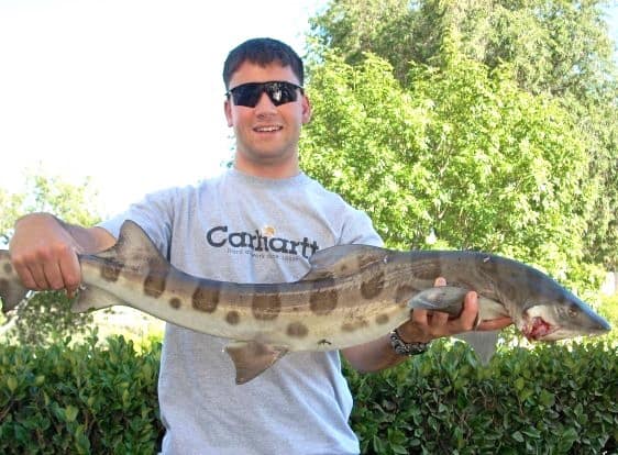 My son with fish he caught is what's meant to be.