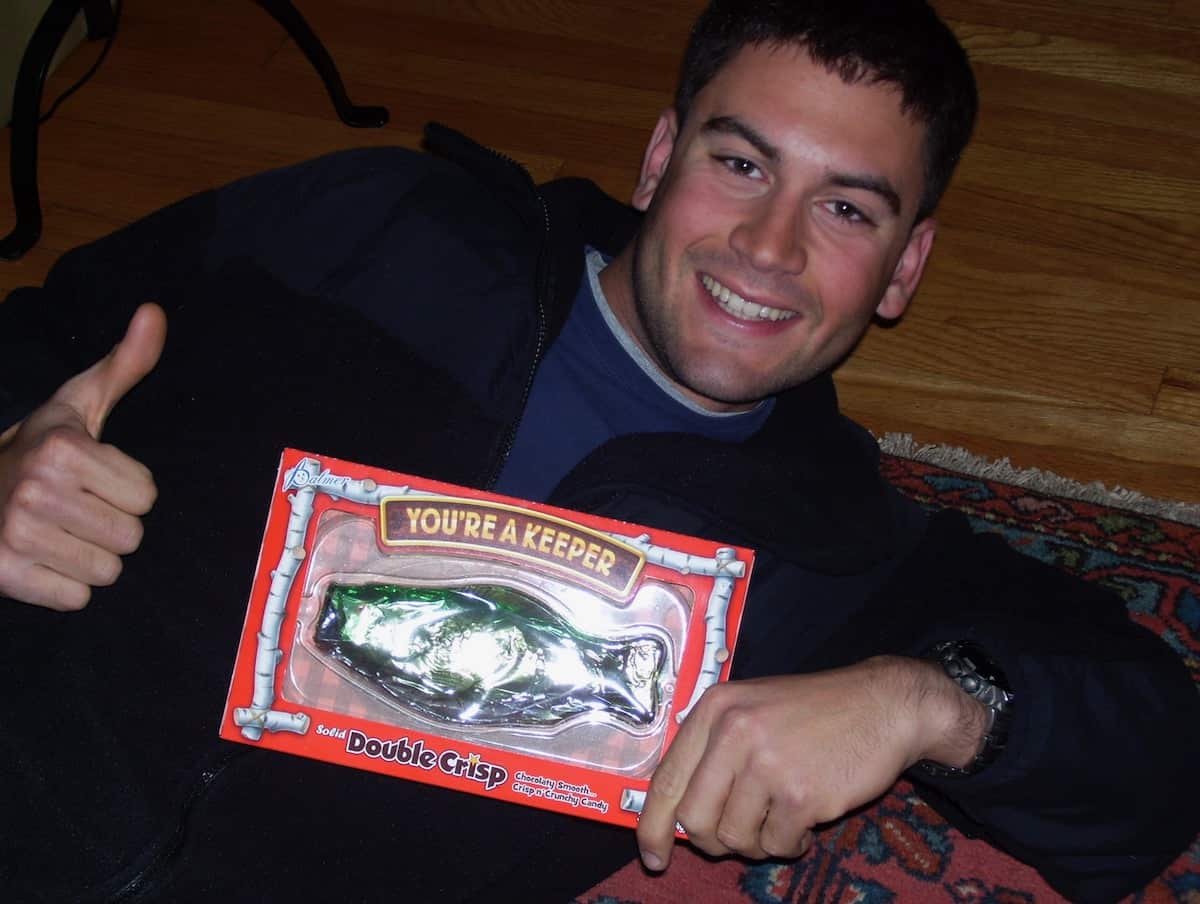my son with a favorite good gift