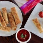 egg rolls plated with product wrapper
