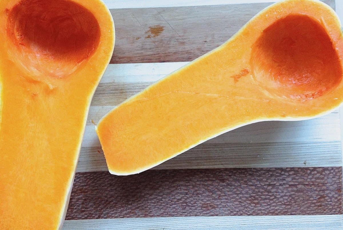 Butternut squash ready for roasting.