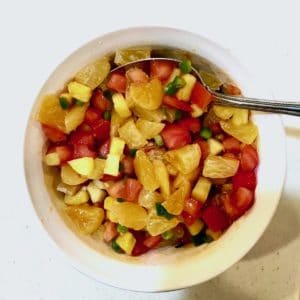 Pineapple-Orange Habanero Salsa goes well with unexpected shrimp tacos.
