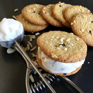 Cookie ice cream sandwiches.