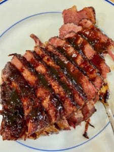 Whiskey glazed corn beef.