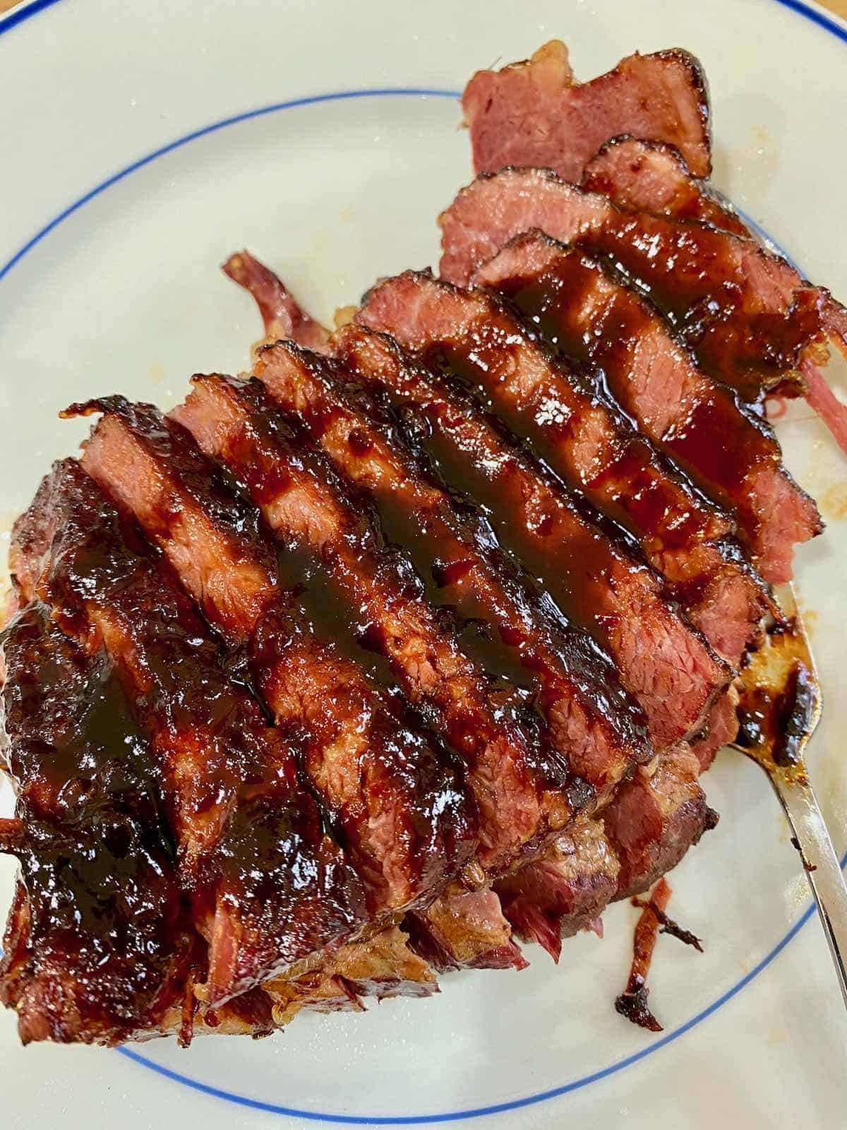Whiskey glazed corn beef.