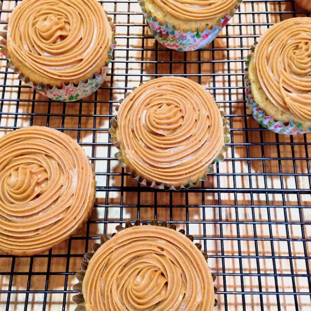 Caramel corn cupcakes.