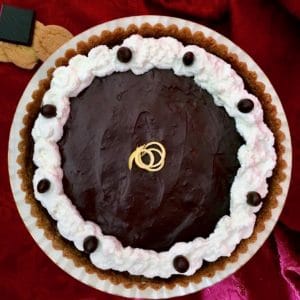 Chocolate espresso lemon crusted tart.