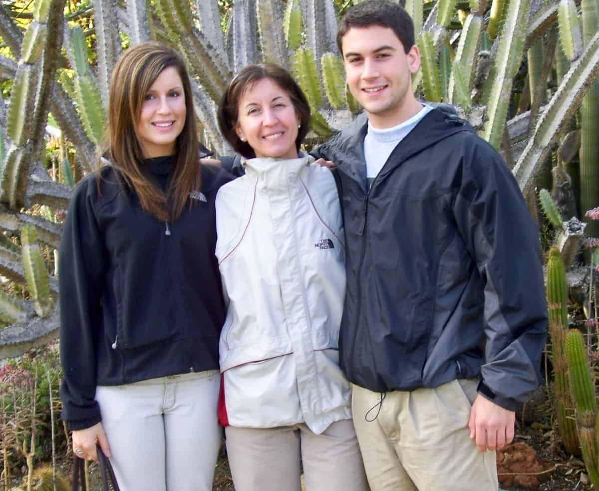 Me between my two children at the zoo.