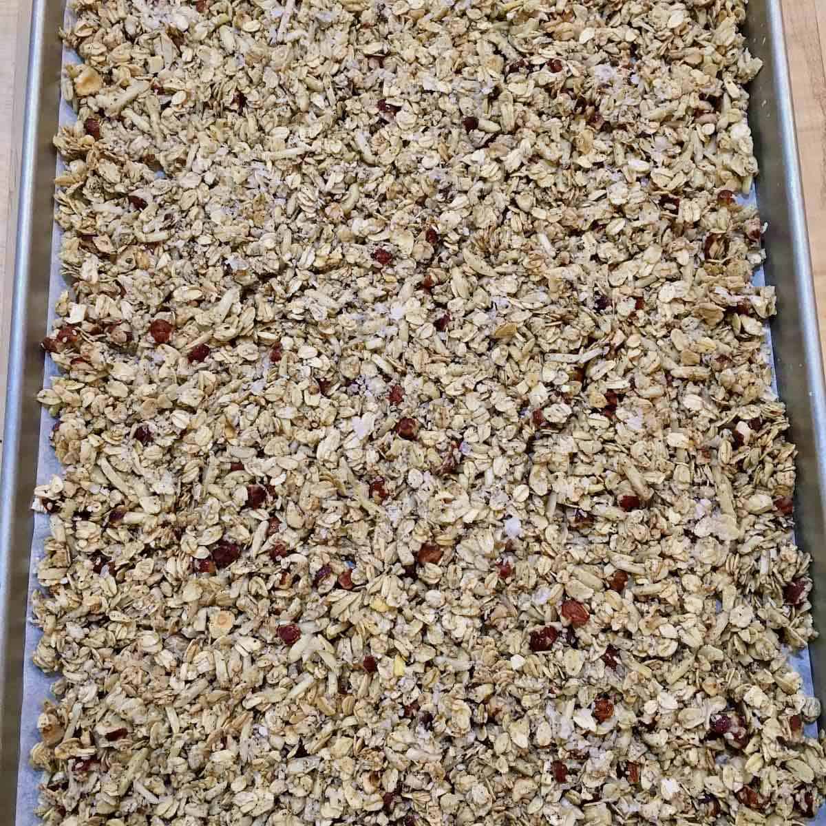 Granola on sheetpan.