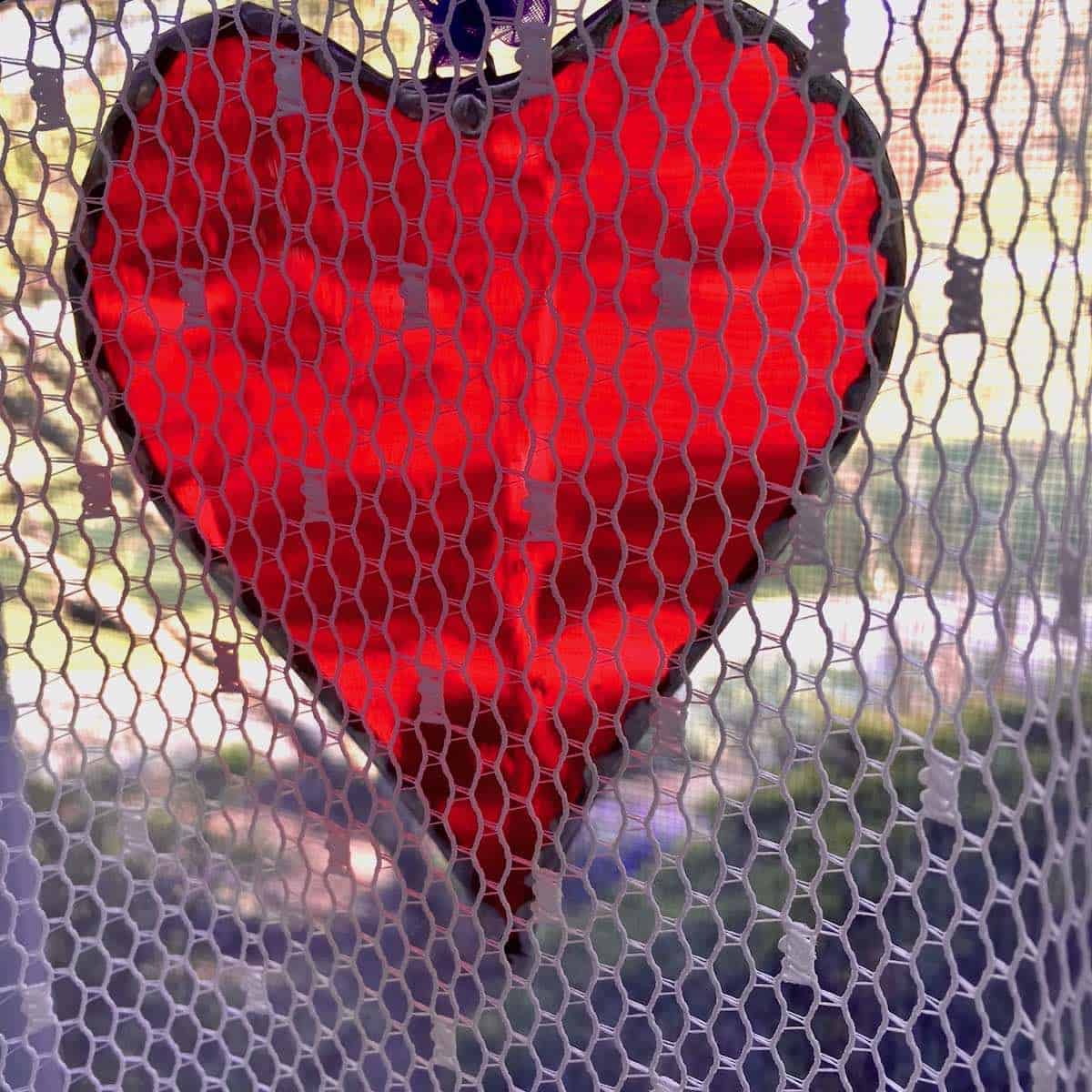 Decorative stained glass heart.
