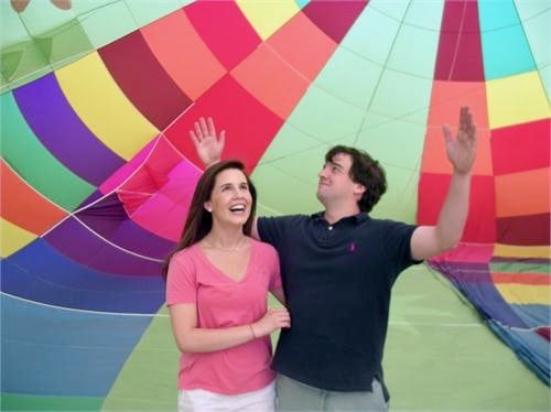 My daughter and son in law in hot air balloon.