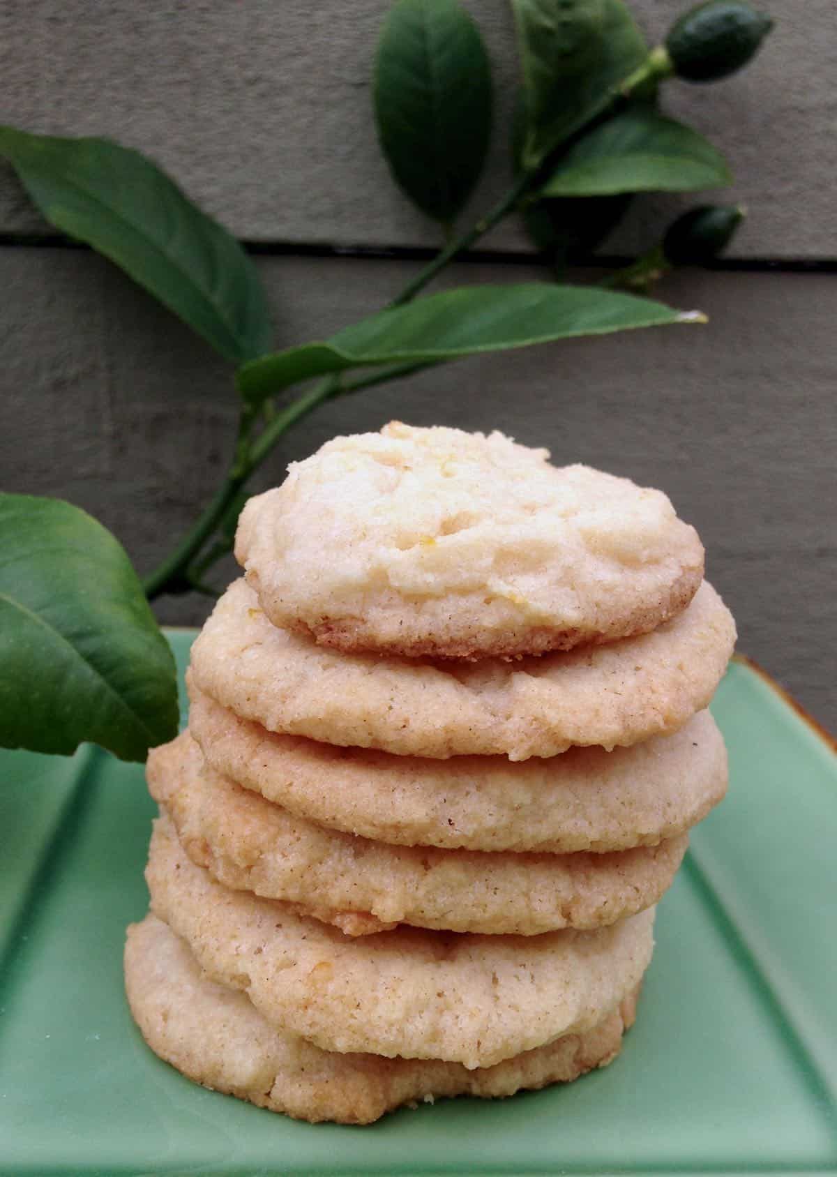 Lemon cookie stack.