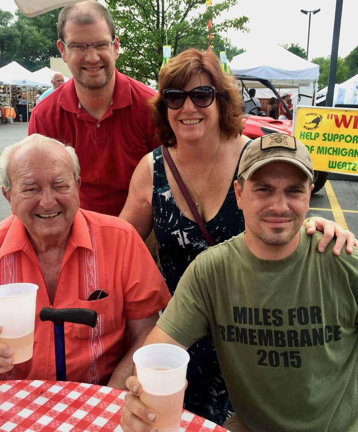 Lois with her dad and sons.