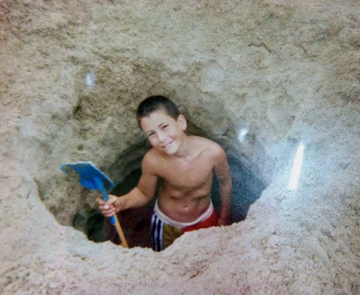 Will digging a big sand hole at the beach loss and gratitude.