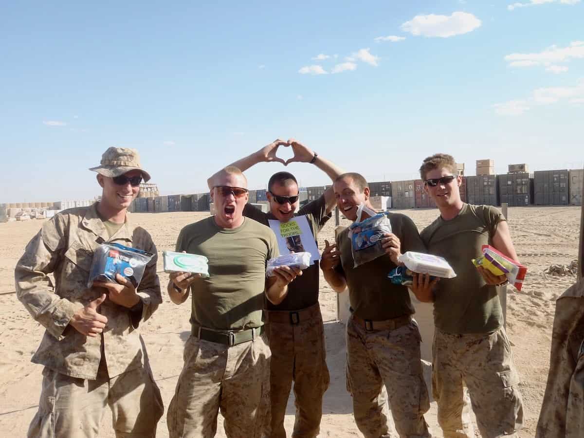 Troops in Afghanistan opening care package Freedom Isn't Free Ever.