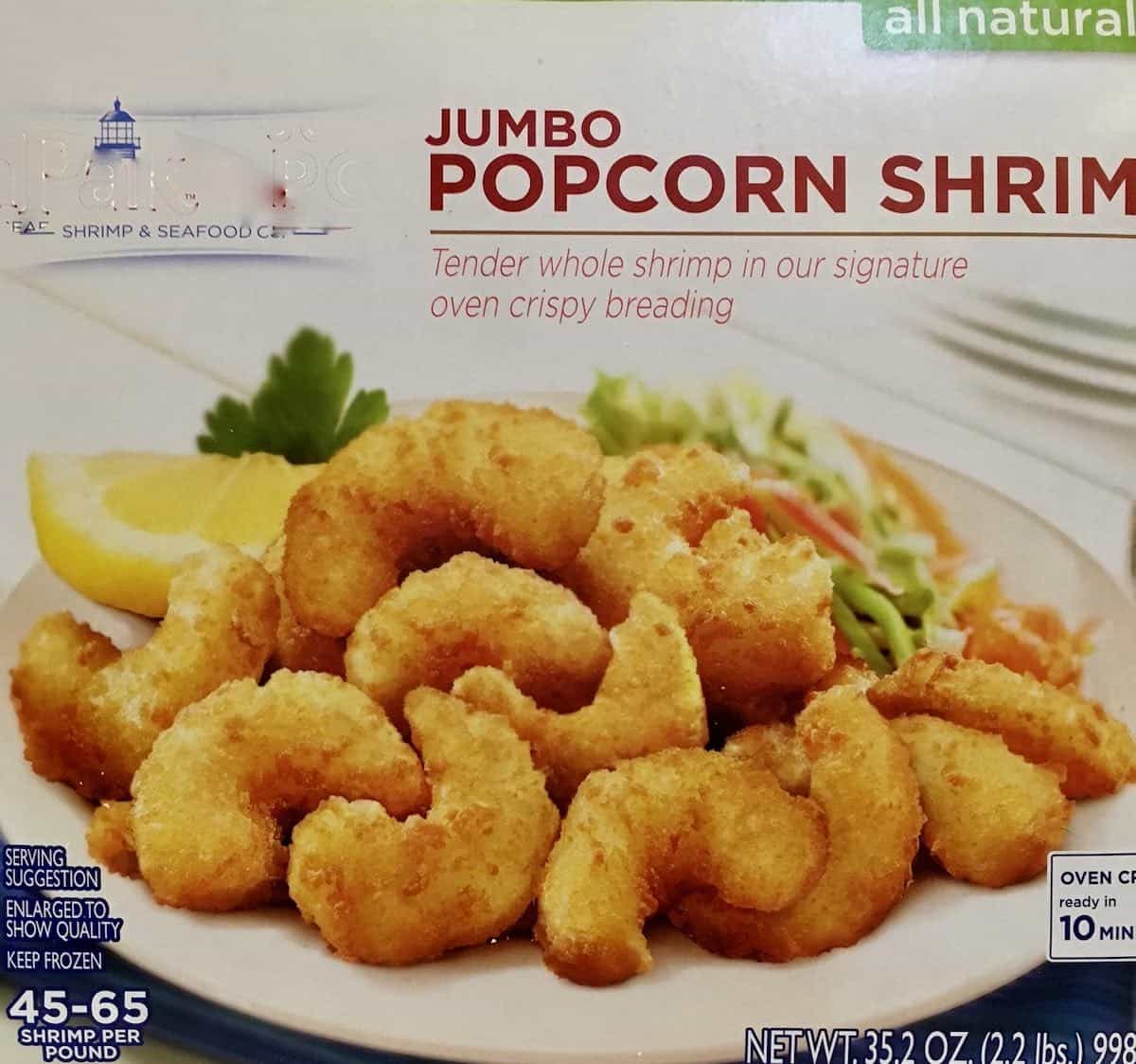 Jumbo popcorn shrimp package.