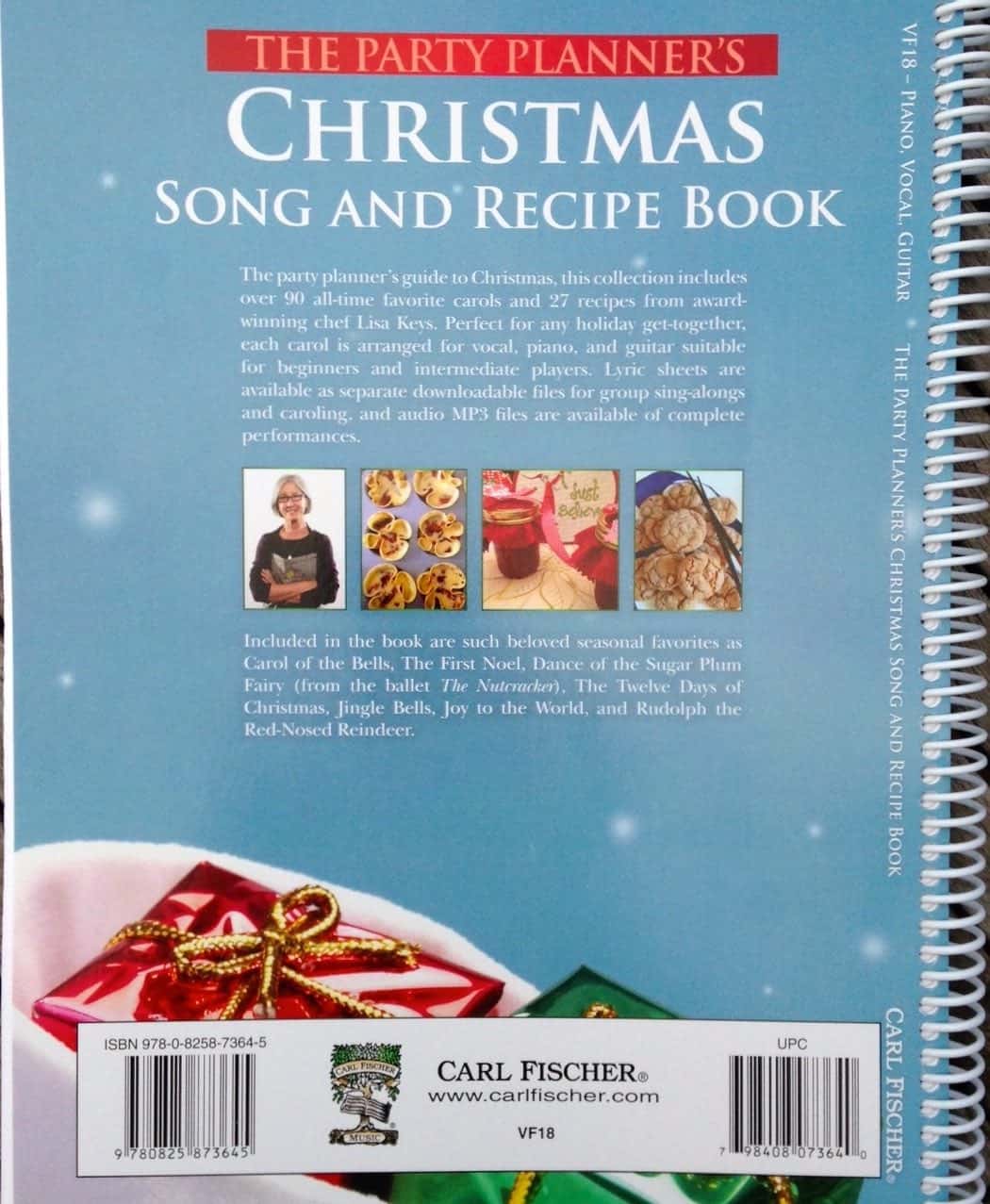 Christmas song and recipe book cover.