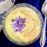 cup of sorbet topped with borage flowers