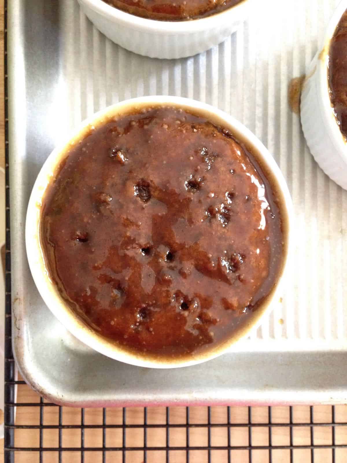 poke the holes through to the bottom of the Spirited Sticky Toffee Pudding cake