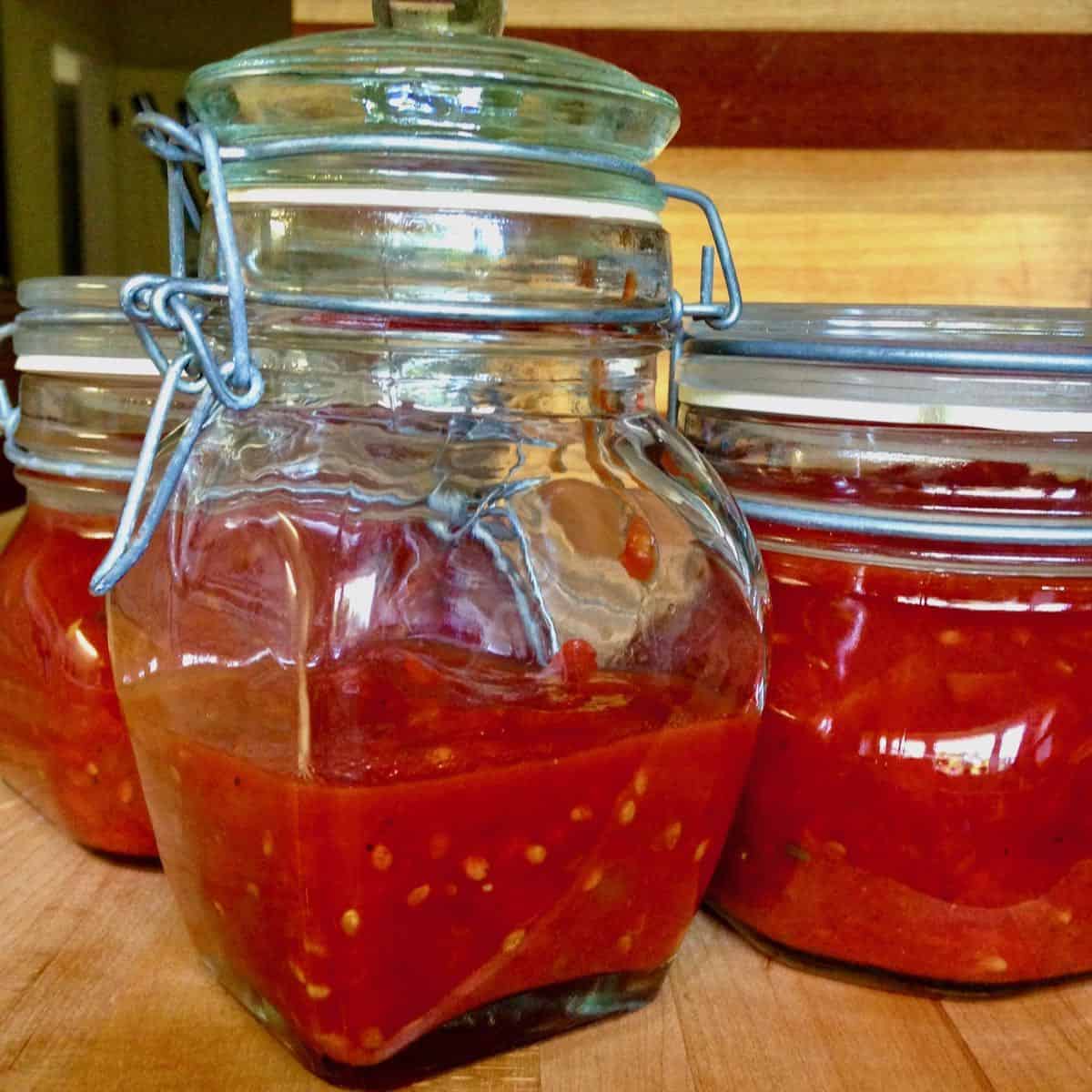  Jars of tomato jam.