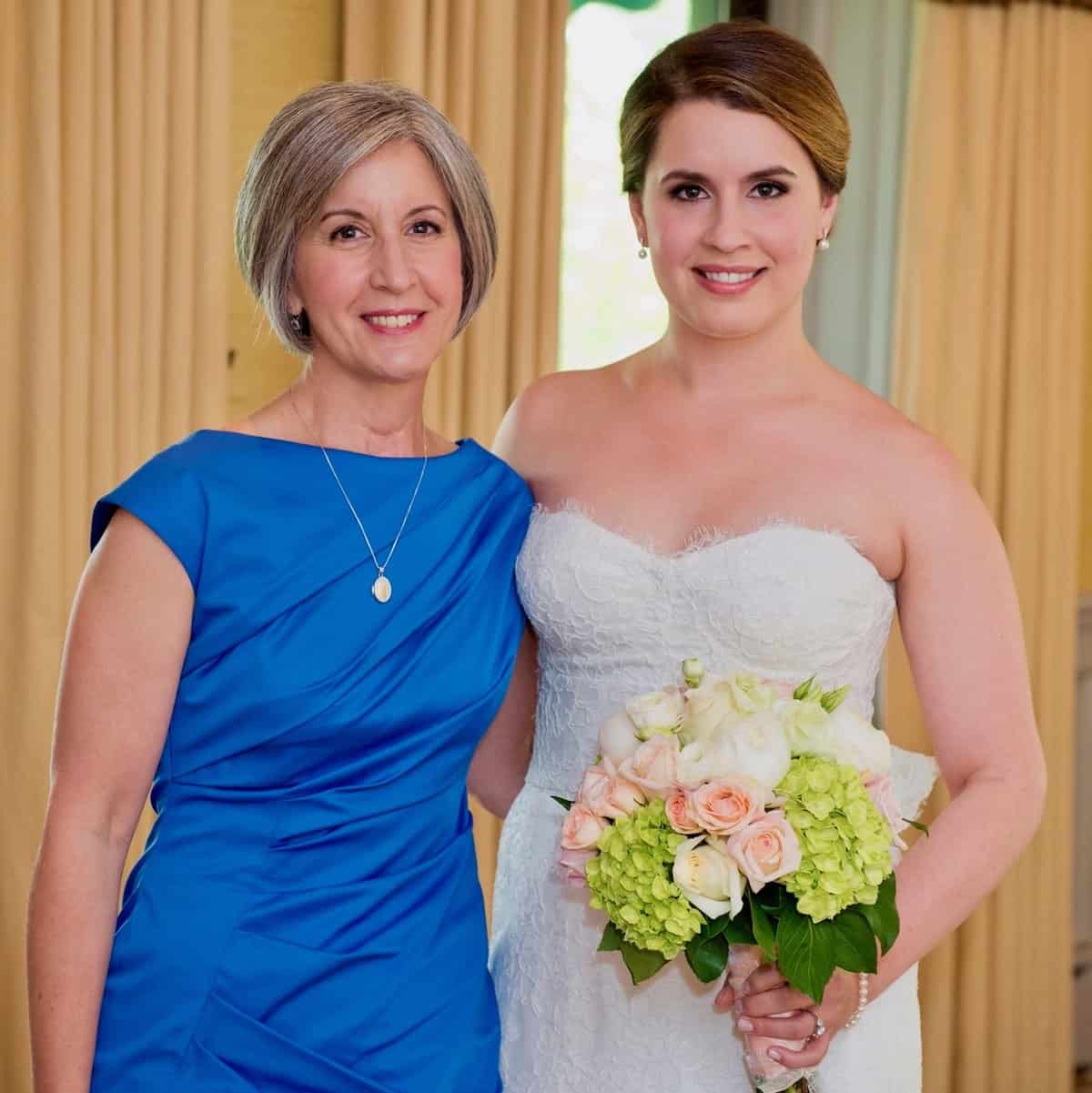 My daughter's wedding day the two of us.