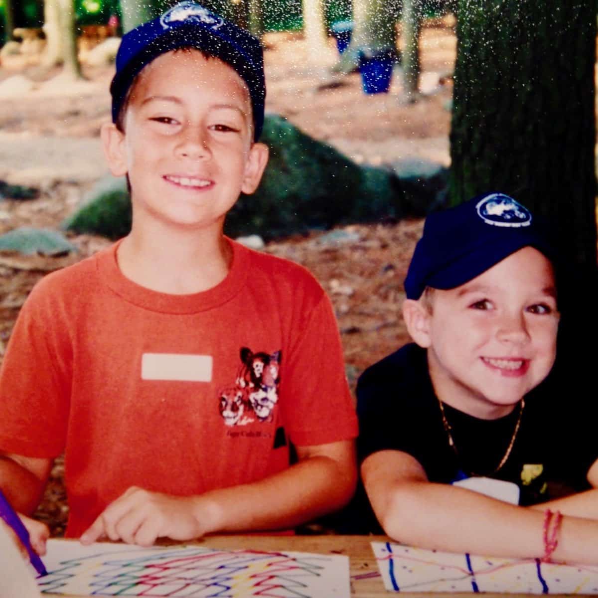 Young Will and friend doing artwork.