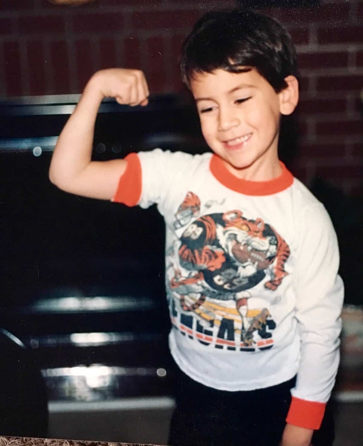 Will flexing his muscles.