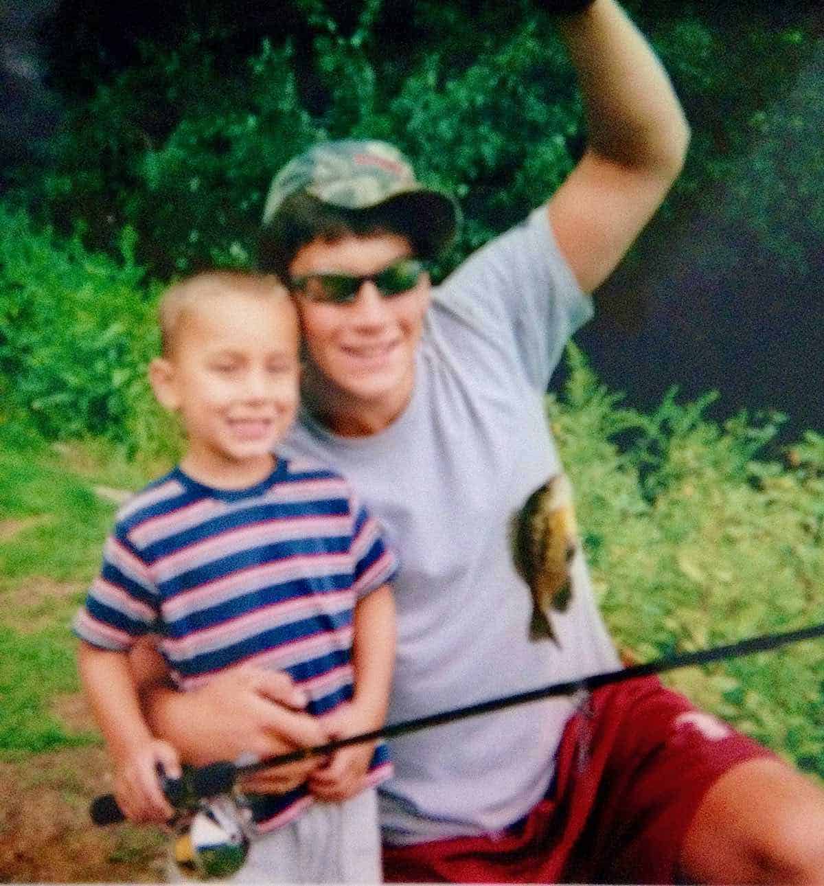 Cole and William fishing Lake Elise. Cole makes the best sweet cornbread