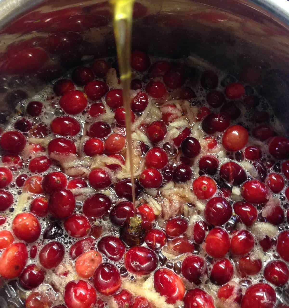 Festive Cranberry-Apple Relish add honey to your taste cooked cranberries.