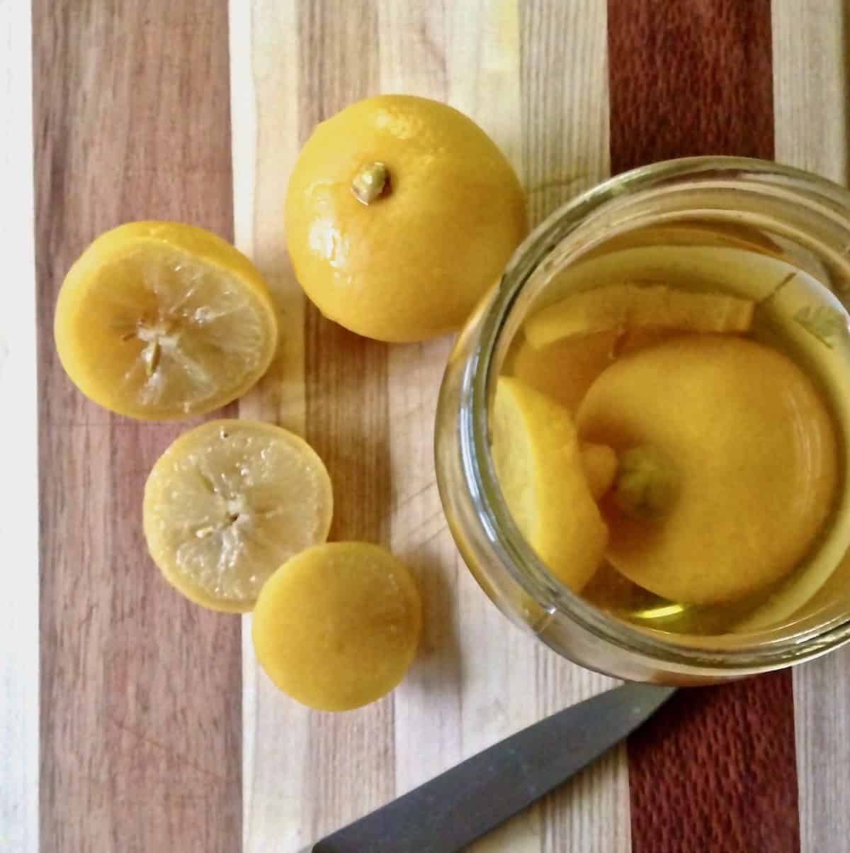 Preserving lemons.