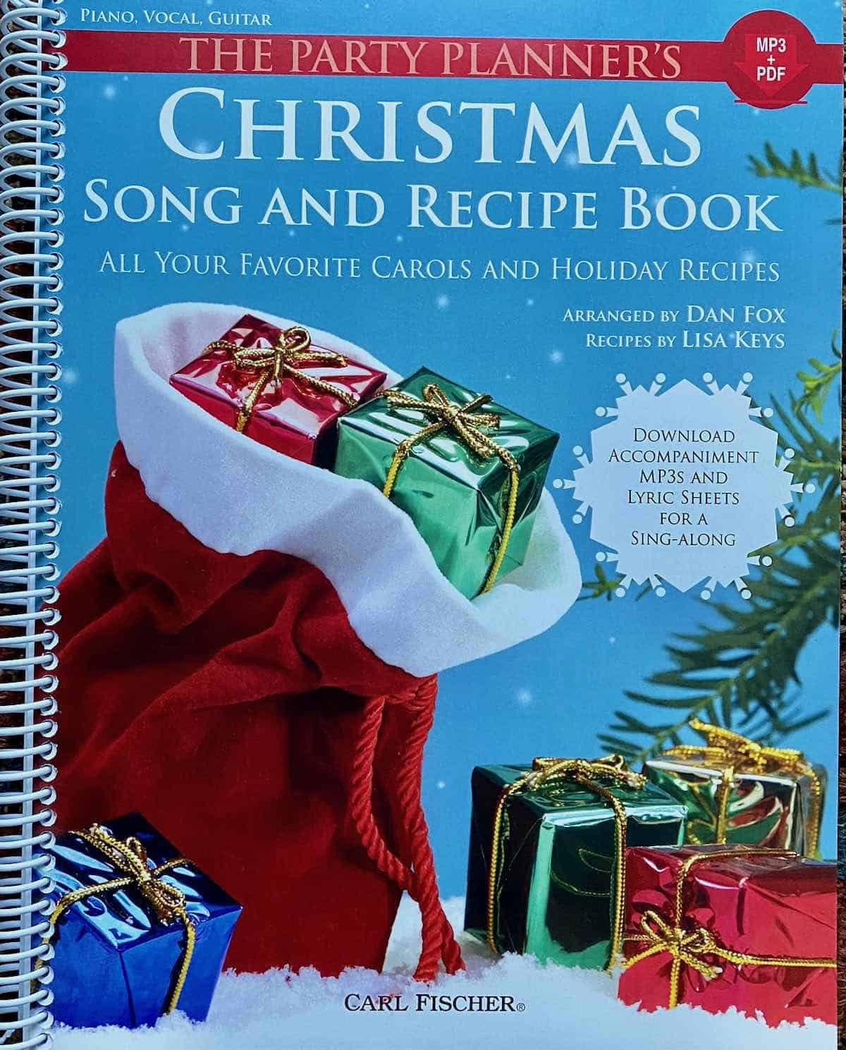 Christmas song and recipe book cover.