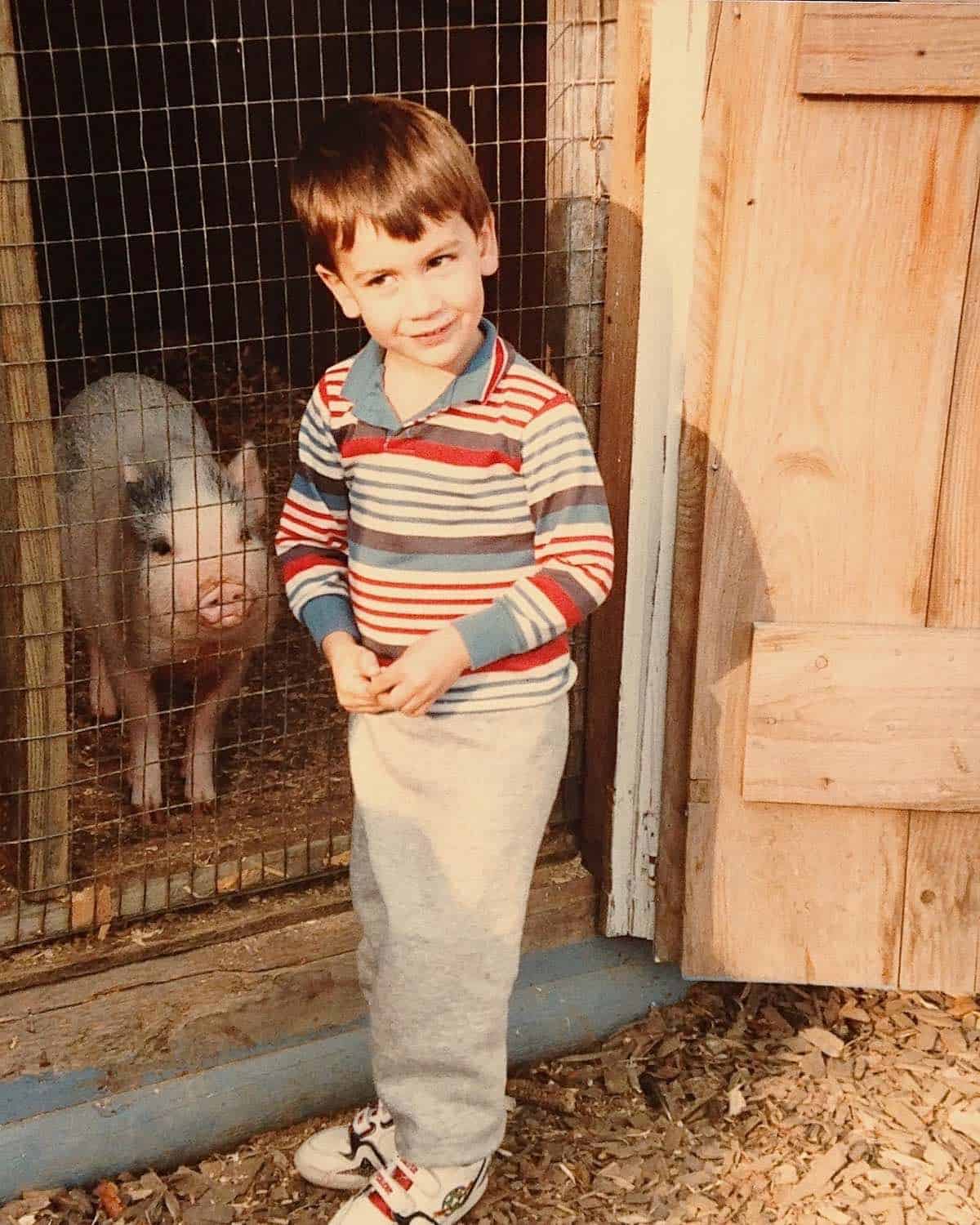 My son at a farm ...the photo that inspired Team Will-Bur.